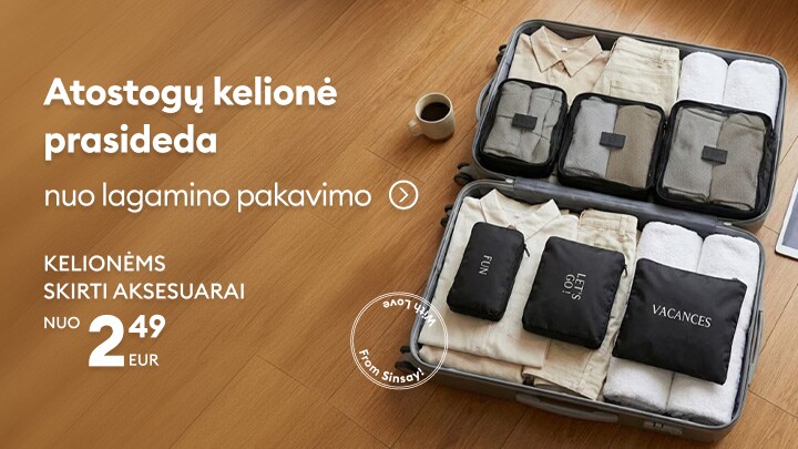 Sinsay kelionių aksesuarai lagamino tvarkingam pakavimui ir daiktų organizavimui atostogų metu nuo 2,49 EUR