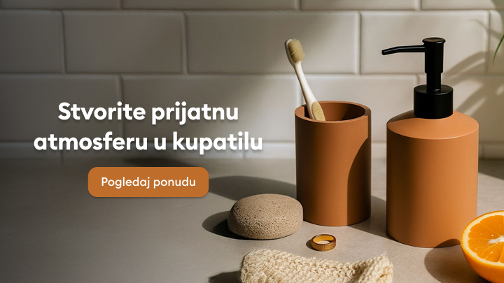 "Stvorite prijatnu atmosferu u kupatilu uz moderne dodatke i praktične proizvode. Pogledajte ponudu i odaberite savršen stil za vaše potrebe."