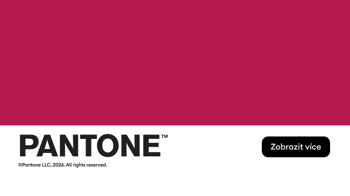 Propagační banner upozorňující na obsah inspirovaný značkou Pantone.