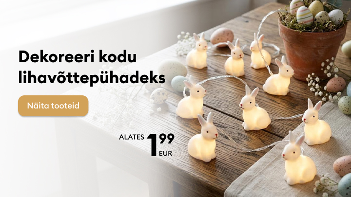 Lihavõttepühadeks kodu kaunistamise inspiratsioon, mis tutvustab hooajalisi dekoratsioone ja ideid piduliku meeleolu loomiseks.