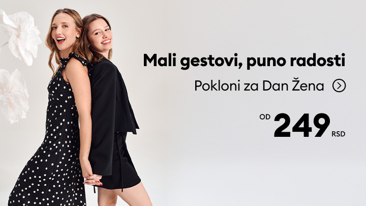 Mali gestovi donose mnogo radosti. Pokloni za Dan žena dostupni već od 249 RSD. Idealna ponuda za posebne trenutke i izražavanje pažnje prema ženama u vašem životu.
