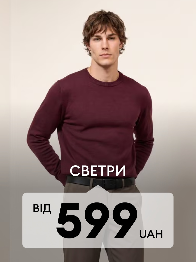 Чоловічі светри за акційною ціною від 599 грн.