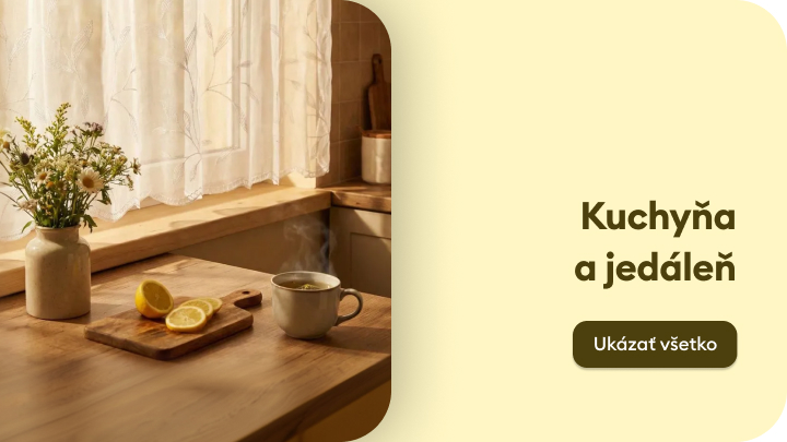 Pozvánka na prehliadanie a nákup produktov pre kuchyňu a jedáleň, vytvárajúcich príjemnú atmosféru pri varení a stolovaní.