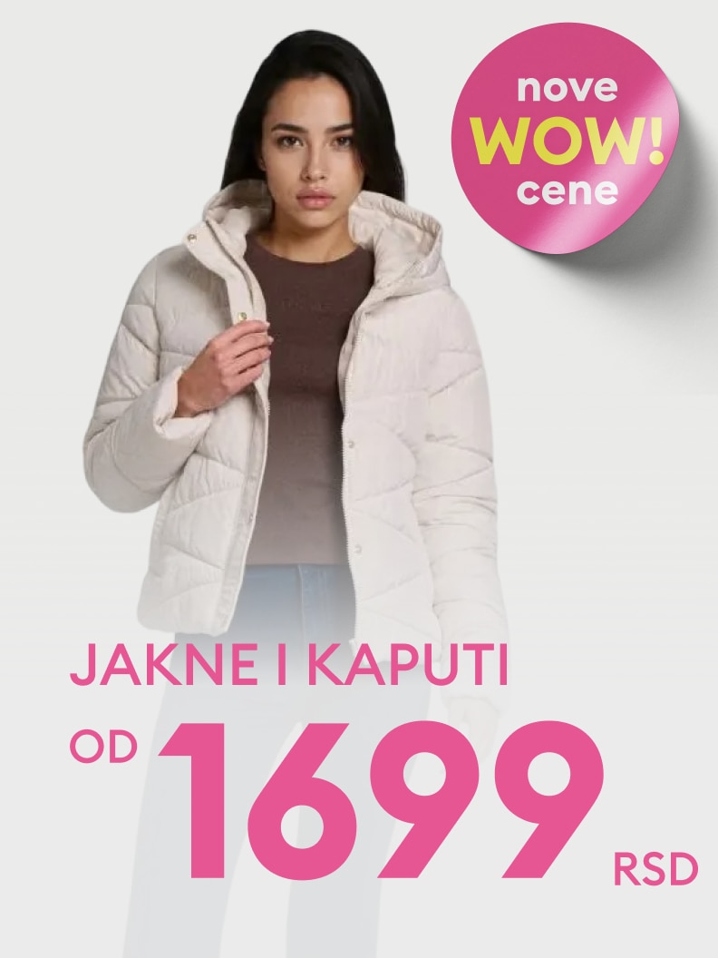 Promocja na kurtki i płaszcze – ceny już od 59,99 zł. Oferta oznaczona „Nowe WOW ceny!”. Idealna okazja na zakup zimowej garderoby w atrakcyjnej cenie.