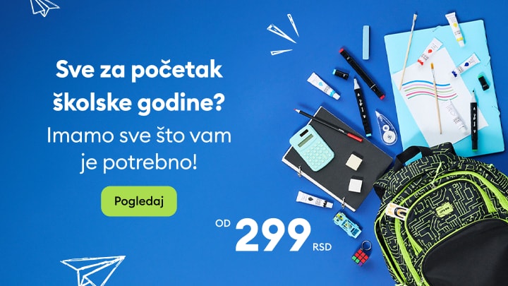 Ponuda školskog pribora i ranca za početak školske godine po ceni od 299 RSD