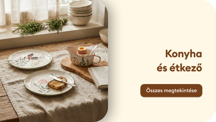 Konyhai és étkezői termékek kategóriája, terítékek és tálalási kiegészítők bemutatása az otthoni étkezésekhez.