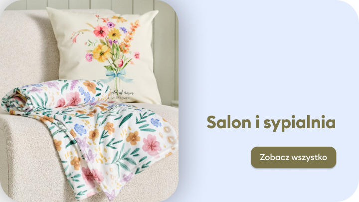 Inspiracja i prezentacja tekstyliów do salonu i sypialni, zachęcająca do zapoznania się z ofertą dekoracji oraz pościeli do domu.