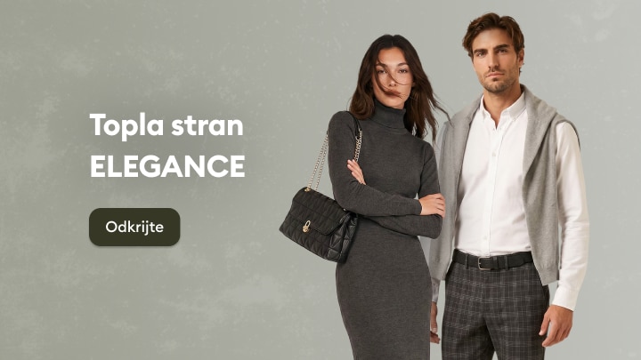 Promocija elegantnih ženskih in moških oblačil za formalne in poslovne priložnosti.
