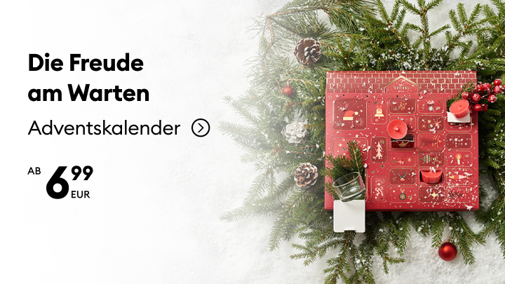 Adventskalender mit täglicher Überraschung, um die Vorfreude auf Weihnachten zu steigern. Mit Motiven und kleinen Geschenken für jeden Tag. Erhältlich ab 6,99 Euro. Perfekt, um die Adventszeit genussvoll zu erleben und lieben Menschen eine Freude zu bereiten. banner