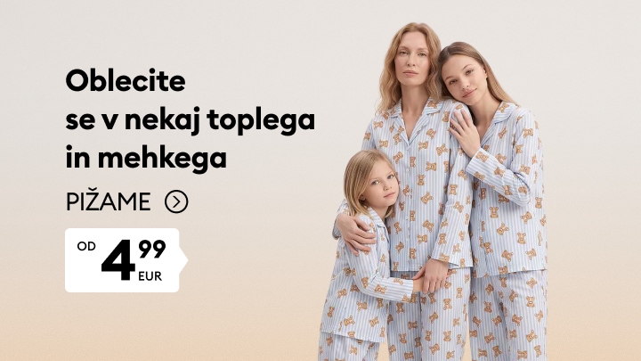 Ženske in otroške pižame za udobno in toplo spanje po ugodni ceni.