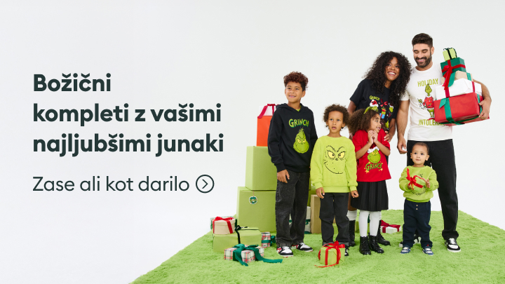 Božični kompleti z vašimi najljubšimi junaki. Popolna možnost za praznično obdarovanje ali razveselitev sebe. Na sliki so darila in praznični motivi, ki poudarjajo temo božične kolekcije. Izberite darilo zase ali za svoje bližnje. banner