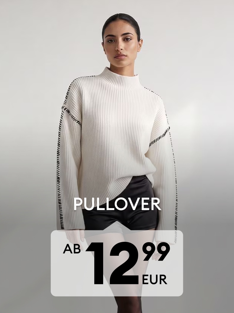 Damenpullover mit hohem Kragen im lässigen Schnitt ab 12,99 EUR