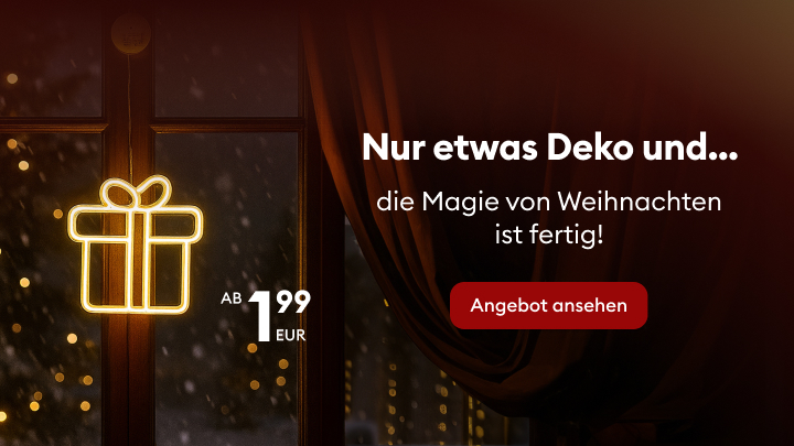 Zauberhafte Weihnachtsstimmung leicht gemacht: Mit festlicher Deko ab 1,99 Euro verleihen Sie Ihrem Zuhause Weihnachtszauber. Jetzt entdecken und Angebot ansehen. banner
