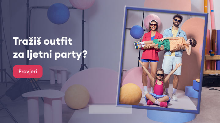 Promotivni vizual koji inspiriše odabir outfita za ljetnu zabavu i poziva na pregled ponude.