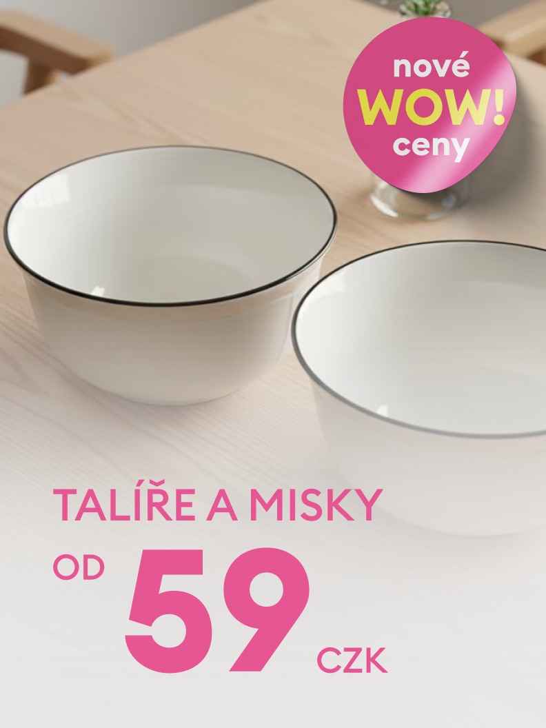 „Talíře a misky za ceny od 59 Kč. Akční nabídka s novými výhodnými cenami. Ideální do každé kuchyně. Objevte moderní a praktický design za dostupnou cenu."