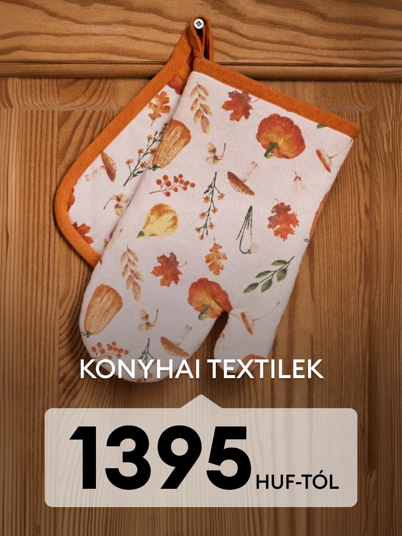 Őszi mintás konyhai kesztyű és edényfogó készlet sütéshez és főzéshez, 1395 Ft-tól