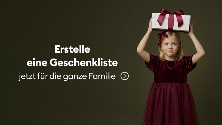 Einladung zum Erstellen einer Geschenkliste für die ganze Familie zu besonderen Anlässen oder Feiertagen