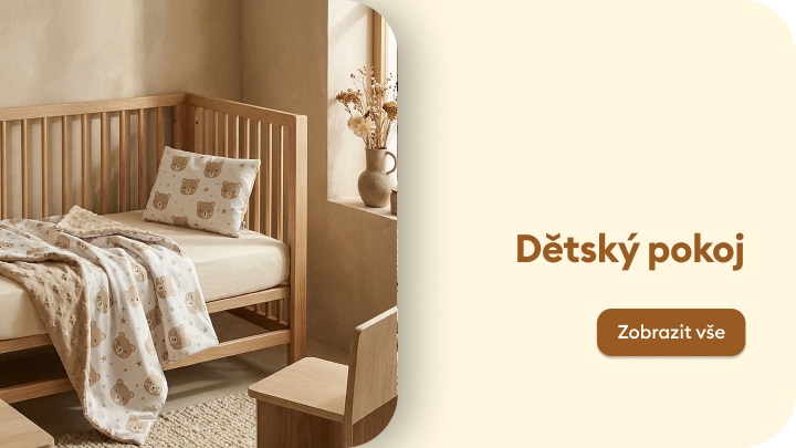 Inspirace a vybavení pro útulný dětský pokoj s dětskou postýlkou a ložním prádlem pro malé děti