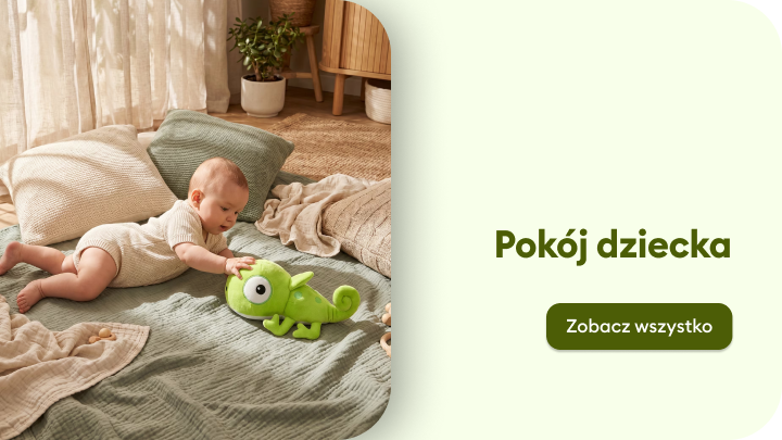 Inspiracja aranżacji pokoju dziecka z produktami dla niemowląt, podkreślająca komfort oraz bezpieczną przestrzeń do zabawy i odpoczynku.
