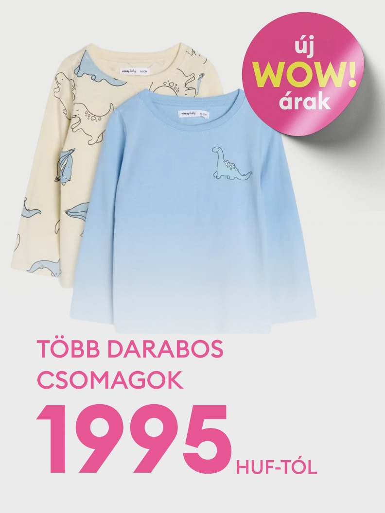 Gyermek hosszú ujjú felsők többdarabos csomagban, kedvezményes ajánlattal, a vásárlás ösztönzésére.