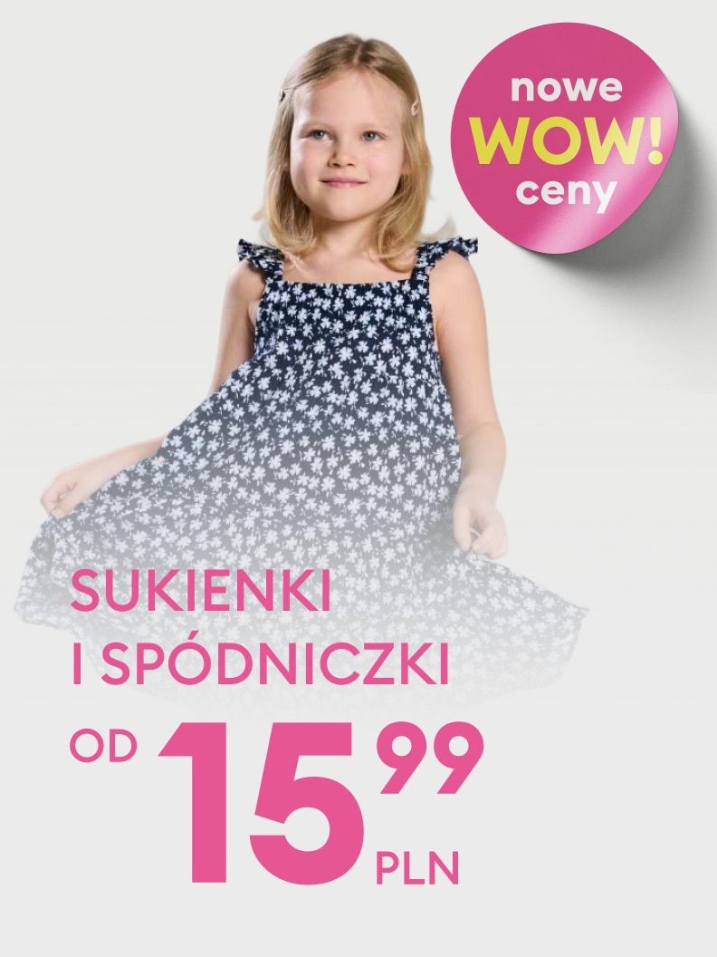 Promocja odzieży dziecięcej – sukienki i spódniczki dla dziewczynek dostępne w atrakcyjnej ofercie cenowej.