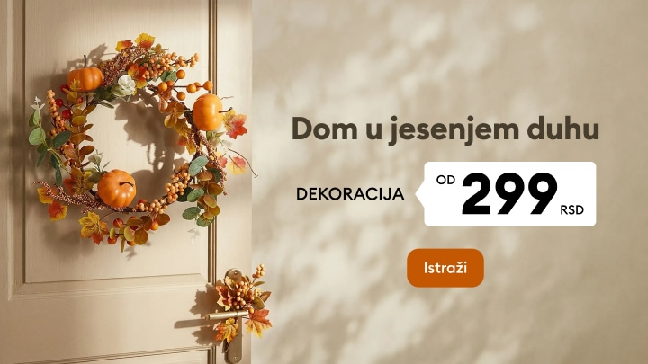 Jesenja dekoracija za dom sa vencem za vrata i sezonskim ukrasima po ceni od 299 RSD