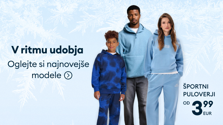 V ritmu udobja. Odkrijte najnovejše športne puloverje za odrasle in otroke po cenah že od 3,99 EUR. Preglejte sodobne in udobne modele idealne za vsakodnevno uporabo.