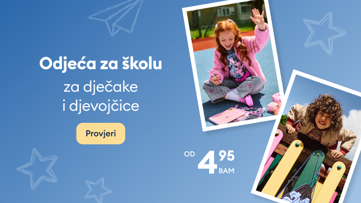 Promocija školske odjeće za dječake i djevojčice po cijeni od 4,95 BAM u prodavnici Reserved.