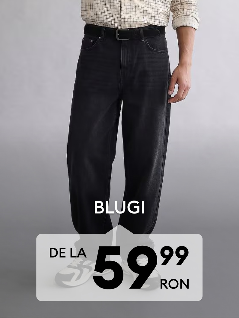 Blugi pentru bărbați cu croială lejeră, potriviți pentru ținute casual de zi cu zi.