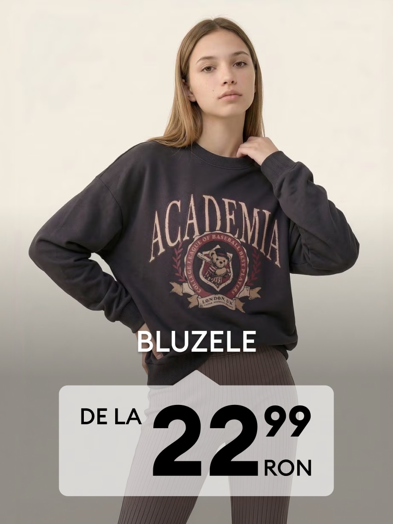Promovare pentru bluze casual de damă la preț redus, potrivite pentru ținute confortabile de zi cu zi.