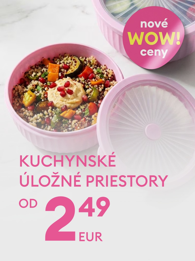 Propagácia kuchynských úložných dóz s novými zvýhodnenými cenami už od 2,49 EUR.