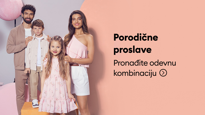 Promocija porodičnih proslava i inspiracija za izbor odgovarajuće odevne kombinacije za celu porodicu.