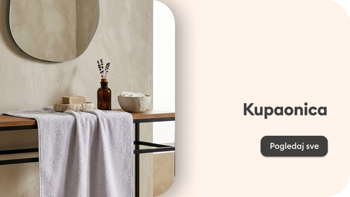 Inspiracija za uređenje kupaonice s prikazom dekorativnih dodataka i tekstila, namijenjena usmjeravanju korisnika na ponudu proizvoda za kupaonicu.