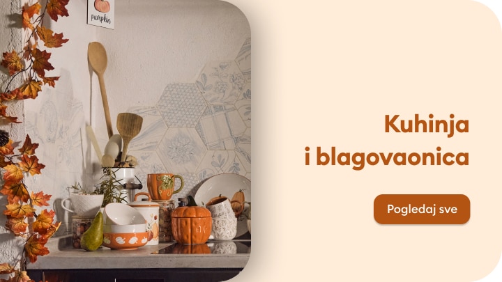 Promocija proizvoda za kuhinju i blagovaonicu s jesenskim dekoracijama i posuđem za dom