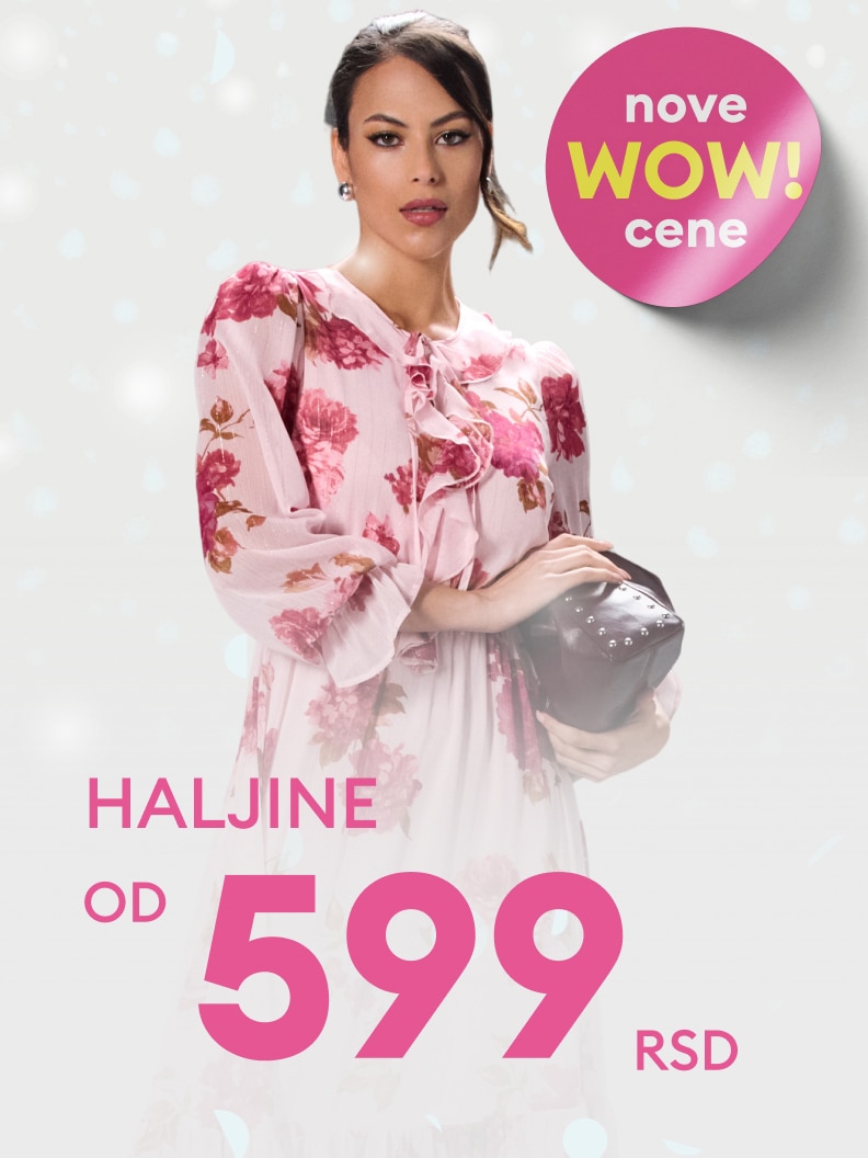 Promocja na sukienki w atrakcyjnej cenie od 19,99 PLN. Obrazek przedstawia stylową sukienkę w kwiatowy wzór, obok widoczne hasło 