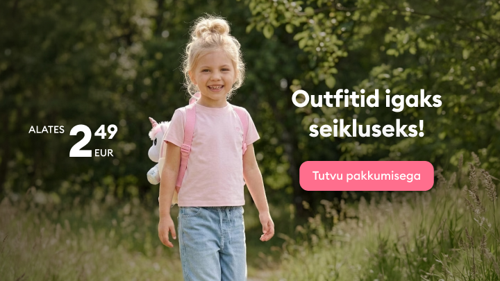 Reklaam, mis tutvustab laste igapäevaseks seiklemiseks mõeldud riietuse pakkumist ning kutsub tutvuma soodsa hinnaga valikuga.