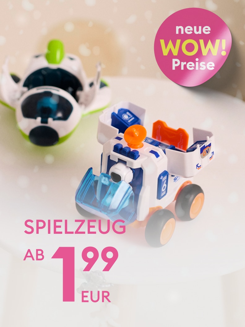 Spielzeug mit WOW-Preisen ab 1,99 Euro. Verschiedene Modelle für Kinder im Angebot. Perfekt für Spielspaß und kreative Stunden. Jetzt entdecken und Freude schenken! Preisgünstig und ideal für kleine Abenteurer.