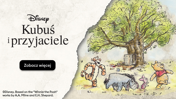 Kubuś Puchatek i jego przyjaciele: Tygrysek, Prosiaczek, Kłapouchy i Krzyś spędzają czas na łące pod rozłożystym drzewem. Ich świat to pełna przygód i przyjaźni opowieść, która zaprasza do odkrywania radosnych chwil. Kliknij, aby dowiedzieć się więcej o ulubionych bohaterach Disneya. banner