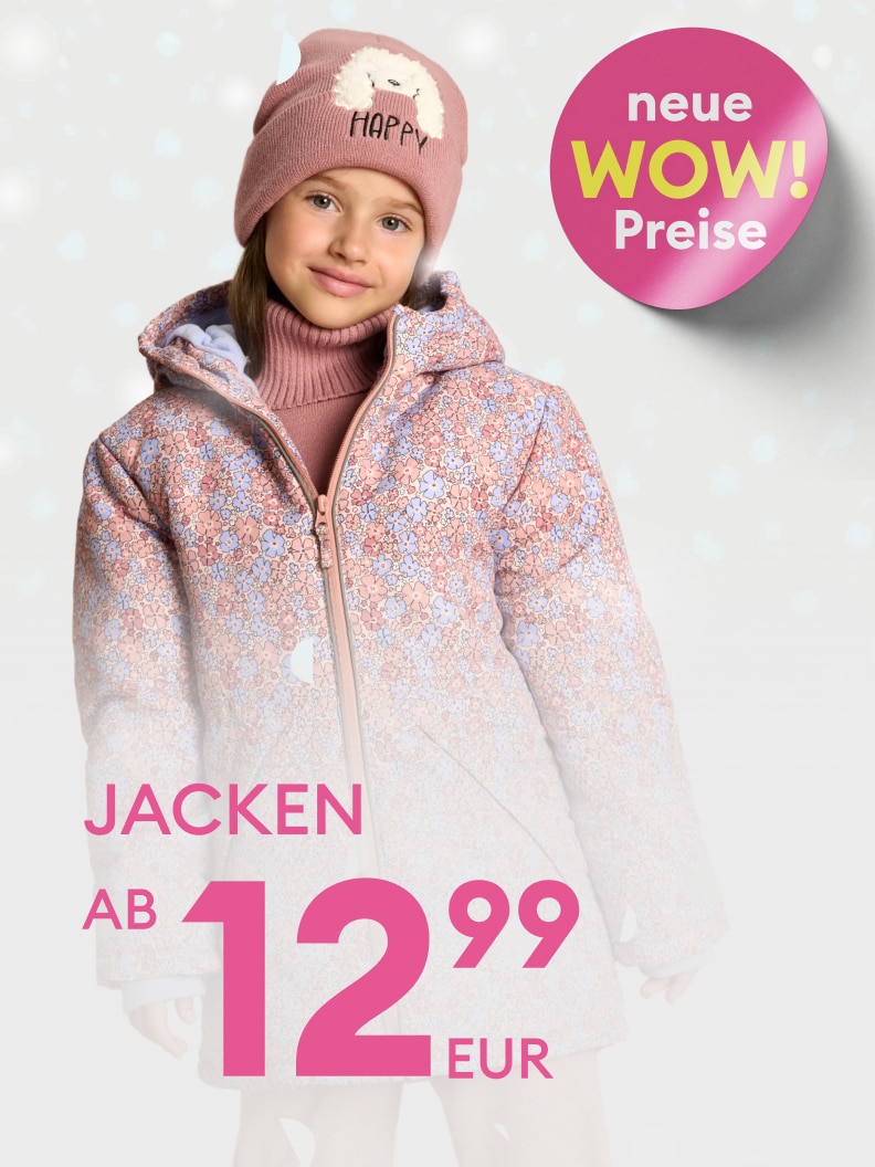 Jacken für Kinder ab 12,99 Euro – Neue WOW-Preise! Wärme und Stil für die kalte Jahreszeit. Ideal für den Alltag, bietet Komfort und Schutz vor niedrigen Temperaturen. Perfekt für kleine Abenteurer, die bereit sind, die Welt zu entdecken. Jetzt zugreifen und sparen!