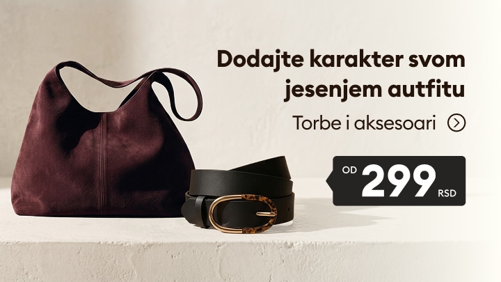 Promocija jesenjih torbi i aksesoara uz ponudu ženskih torbi i kaiša po ceni od 299 RSD