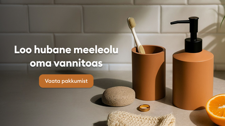 "Loo hubane meeleolu oma vannitoas. Praktilised ja stiilsed vannitoa aksessuaarid loovad sooja ja mõnusa õhkkonna. Vaata pakkumisi ja leia sobivad tooted oma vannitoa sisustamiseks."