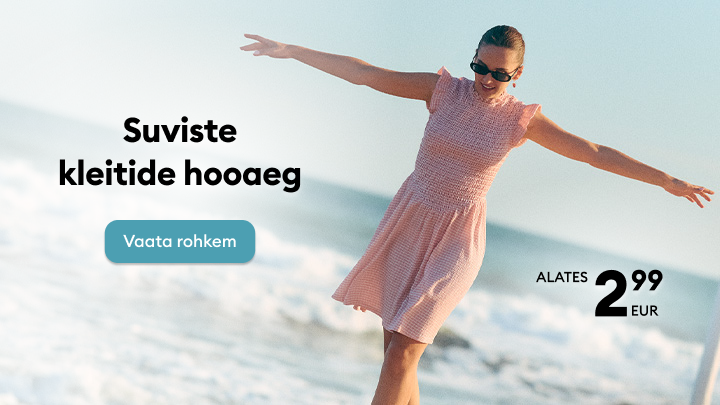 Reklaam kutsub tutvuma suviste kleitidega ja teavitab soodsast algushinnast 2,99 eurot.