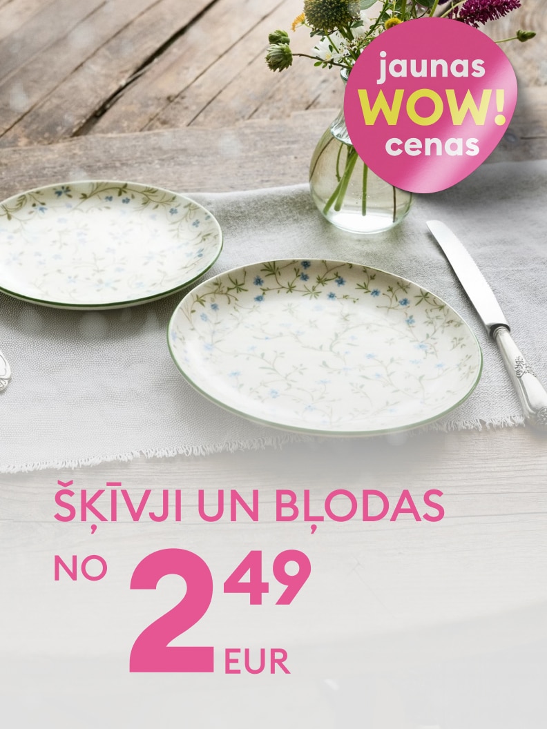 Jaunas cenas! Skaisti šķīvji un bļodas ar ziedu rakstu, pieejami no 2,49 EUR. Elegants trauku dizains jūsu virtuvei vai maltītēm. Izvēlieties kvalitatīvus traukus par pievilcīgu cenu. Piemēroti gan ikdienai, gan svinīgiem notikumiem.