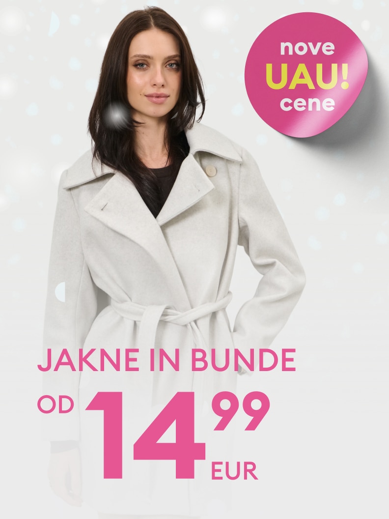 Promocja na kurtki i płaszcze, ceny zaczynają się od 59,99 zł. Na obrazku widoczny jest napis „nowe WOW! ceny” podkreślający atrakcyjność oferty.