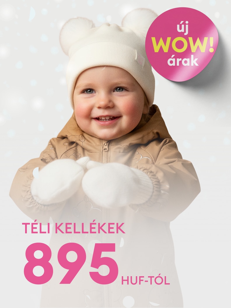 Téli kellékek elérhetőek 895 Ft-tól. Új WOW árak, különleges ajánlatok a hideg évszakra. Meleg és praktikus kiegészítők gyermekeknek most kedvező áron. Készülj fel a télre stílusosan és megfizethető áron!