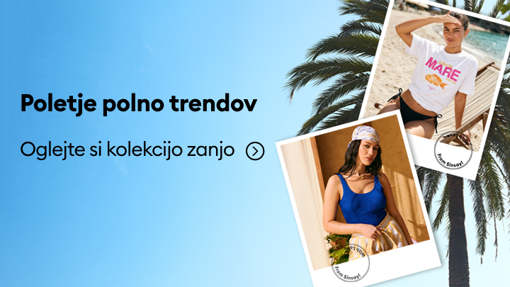 Promocija poletnih modnih trendov z vabilom k ogledu ženske kolekcije Sinsay.