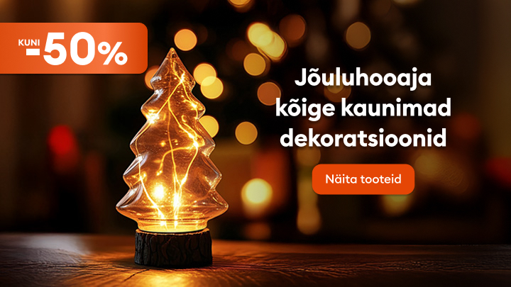 Jõuludekoratsioonide pakkumine. Kuni 50% soodustust kaunimatele dekoreerimisvõimalustele, mis sobivad ideaalselt pühadehooajaks. Valige parimad tooted, et tuua oma koju jõulumeeleolu. Vajutage lingile „Näita tooteid“, et näha kogu pakkumist ja leida inspiratsiooni.