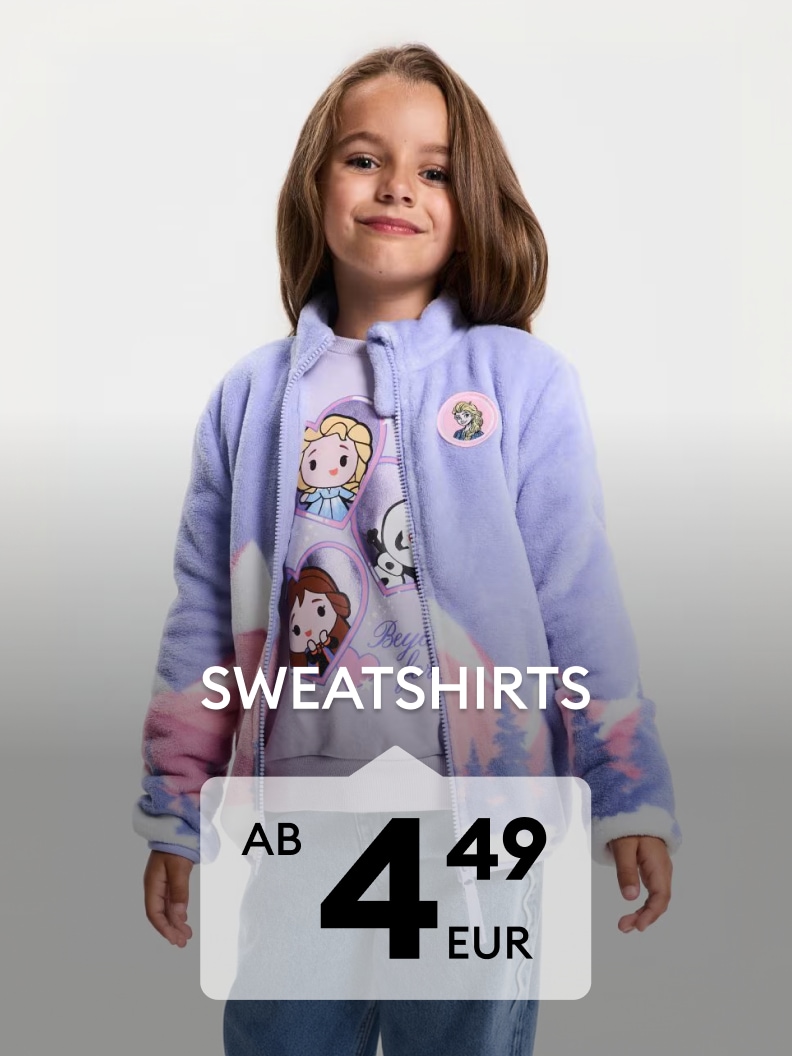 Mädchen in bequemem Sweatshirt und Fleecejacke für Kinderbekleidung im Freizeitstil zu günstigem Preis