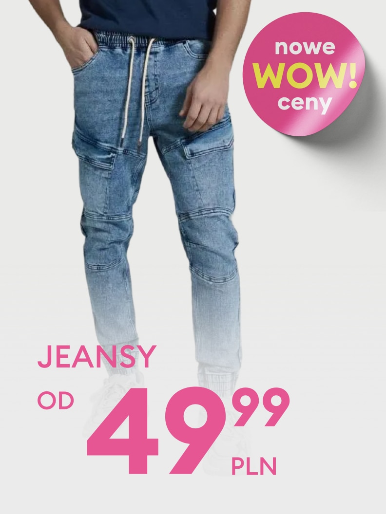 Promocja na jeansy od 49,99 PLN. Oferta dostępna w nowych, atrakcyjnych cenach. Dowiedz się więcej i sprawdź szczegóły w sklepie.