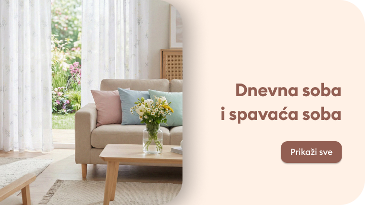 Inspiracija i ponuda za uređenje dnevne i spavaće sobe, namenjena korisnicima koji traže ideje i proizvode za opremanje doma.